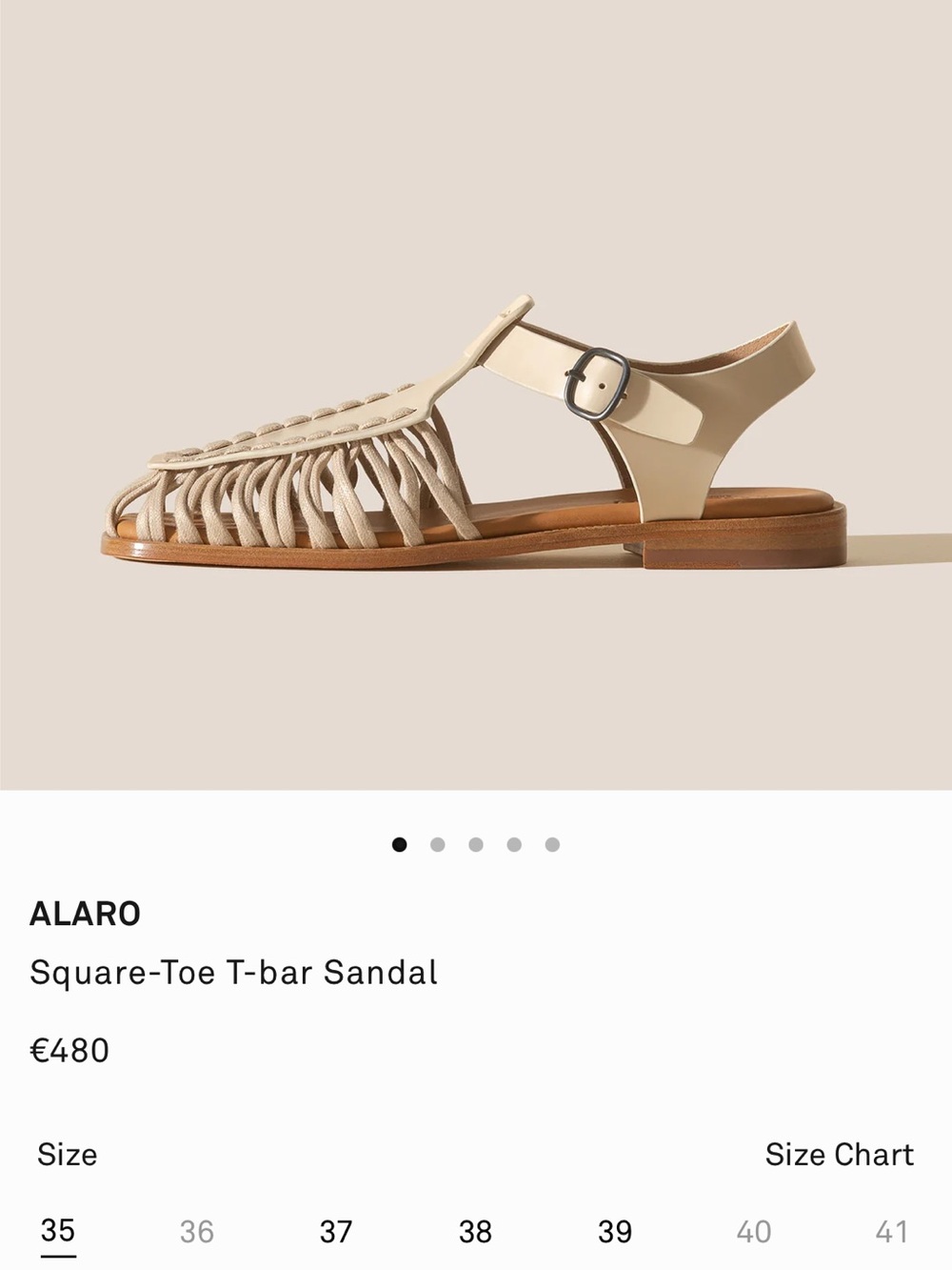 NWT Hereu ALARO square toe caged sandals cream 40 - Picture 3 of 13